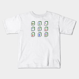 Mahjong Tiles Dots Suit 麻雀筒子 - Wheels, Circles, Coins, Stones, Marbles, Balls | I Love Mahjong | Cantonese Sticker Kids T-Shirt